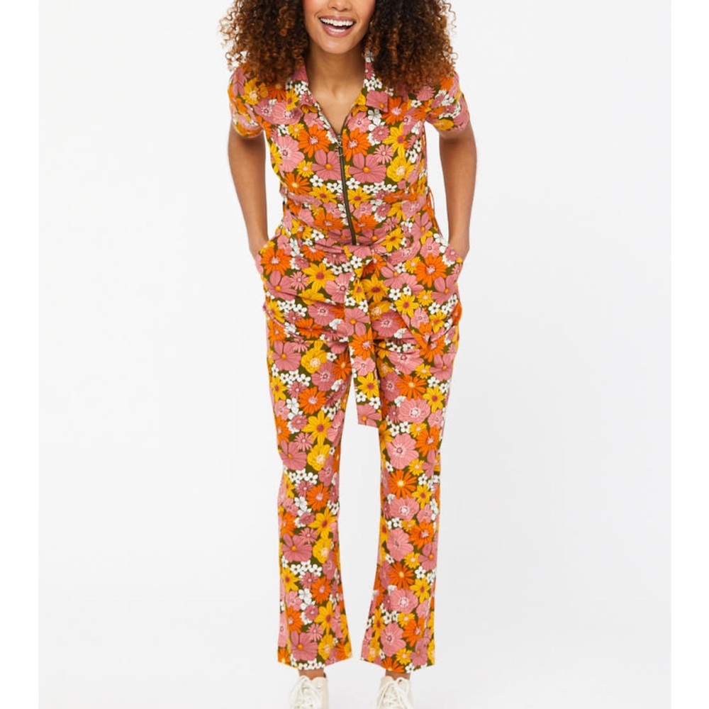 Joanie Floral Short Sleeve Jumpsuit - Picture 2 of 12